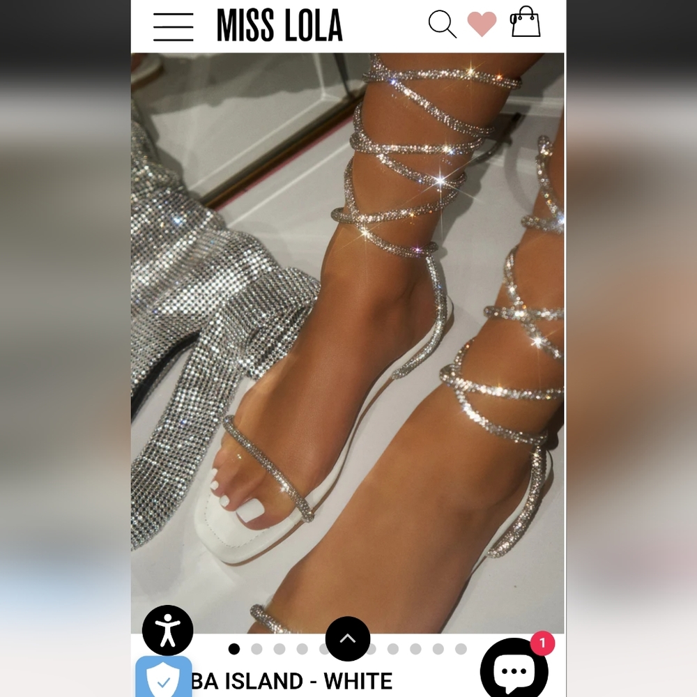 2 PAIRS OF Miss Lola Sandals, White, Size 7 Women's.